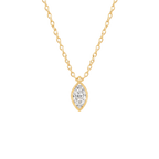 Marquis Diamond Solitaire Necklace in Yellow Gold
