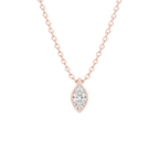 Marquis Diamond Solitaire Necklace in Rose Gold