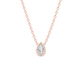 Pear Diamond Solitaire Necklace in Rose Gold