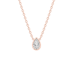 Pear Diamond Solitaire Necklace in Rose Gold