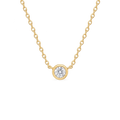 Round Diamond Solitaire Necklace in Yellow Gold