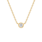Round Diamond Solitaire Necklace in Yellow Gold