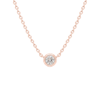 Round Diamond Solitaire Necklace in Rose Gold