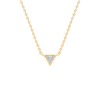 Triangle Diamond Solitaire Necklace in Yellow Gold angled view