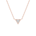 Triangle Diamond Solitaire Necklace in Rose Gold