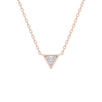 Triangle Diamond Solitaire Necklace in Rose Gold