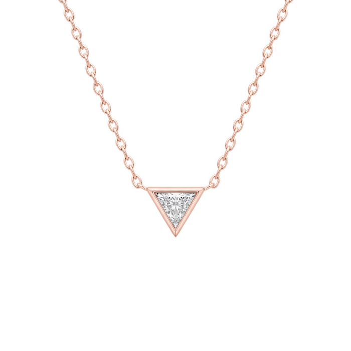 Triangle Diamond Solitaire Necklace