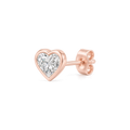 Heart Diamond Stud in Rose Gold