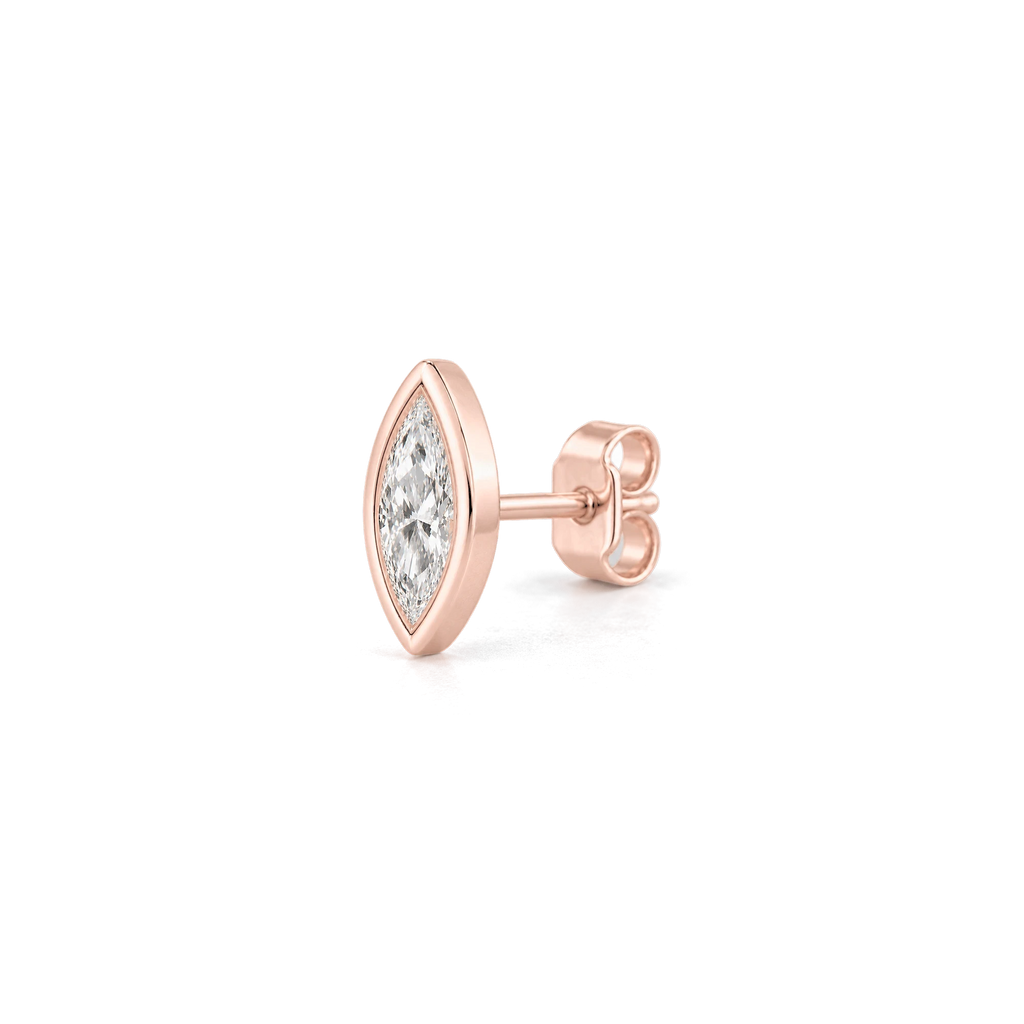 Marquis Diamond Stud in Rose Gold