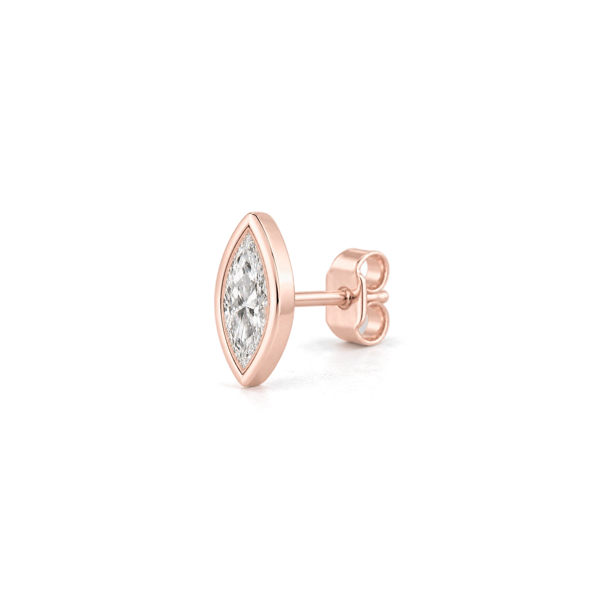 Marquis Diamond Stud in Rose Gold