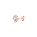 Princess Diamond Stud in Rose Gold