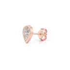 Pear Diamond Stud in Rose Gold
