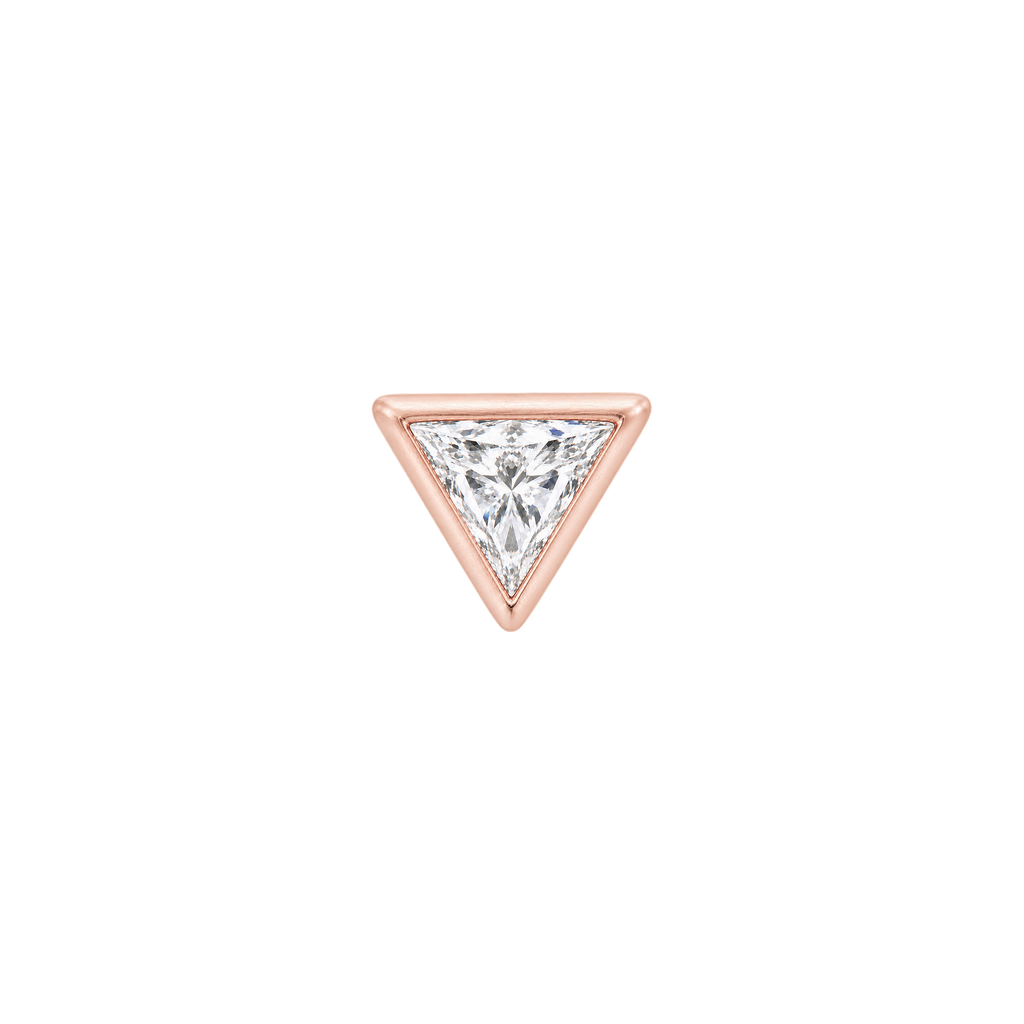 Triangle Diamond Stud in Rose Gold