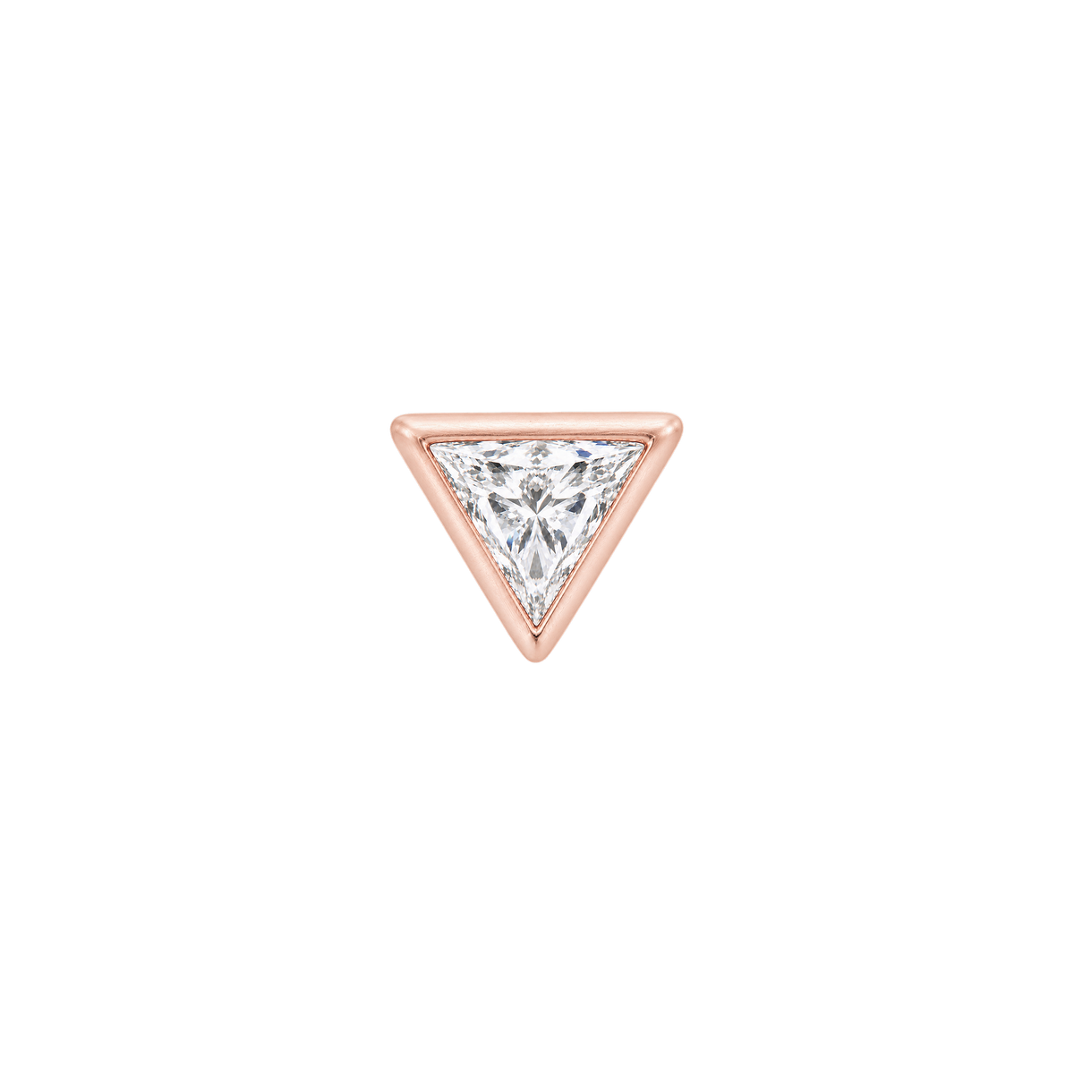 Triangle Diamond Stud in Rose Gold