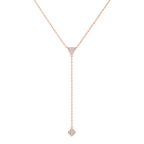 Triangle & Princess Diamond Y Drop Necklace