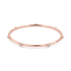 Round Diamond Japa Prayer Bangle in Rose Gold