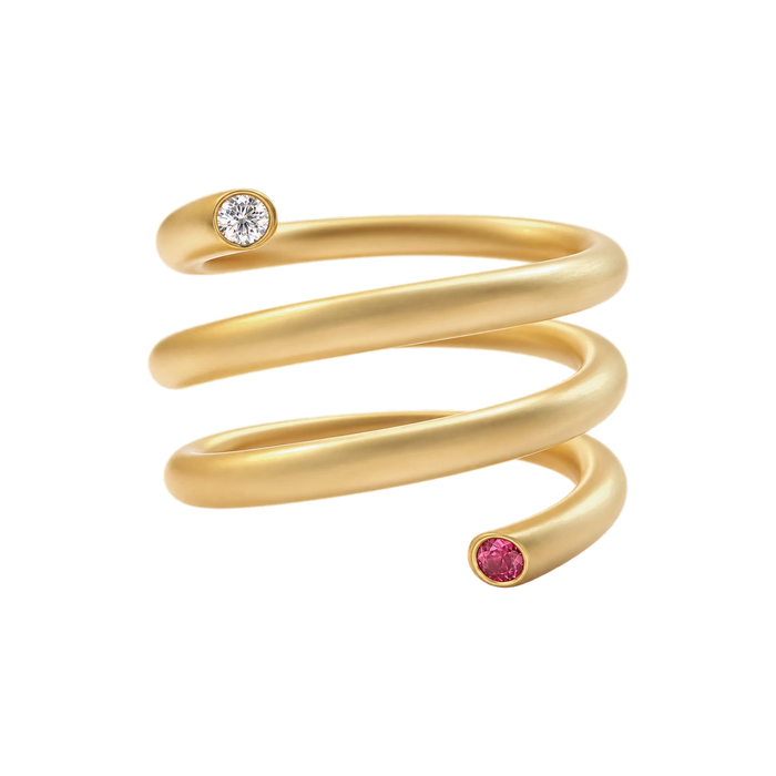 Diamond & Ruby Kundalini Ring