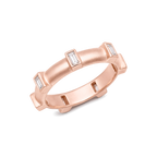 Baguette Diamond Japa Prayer Ring