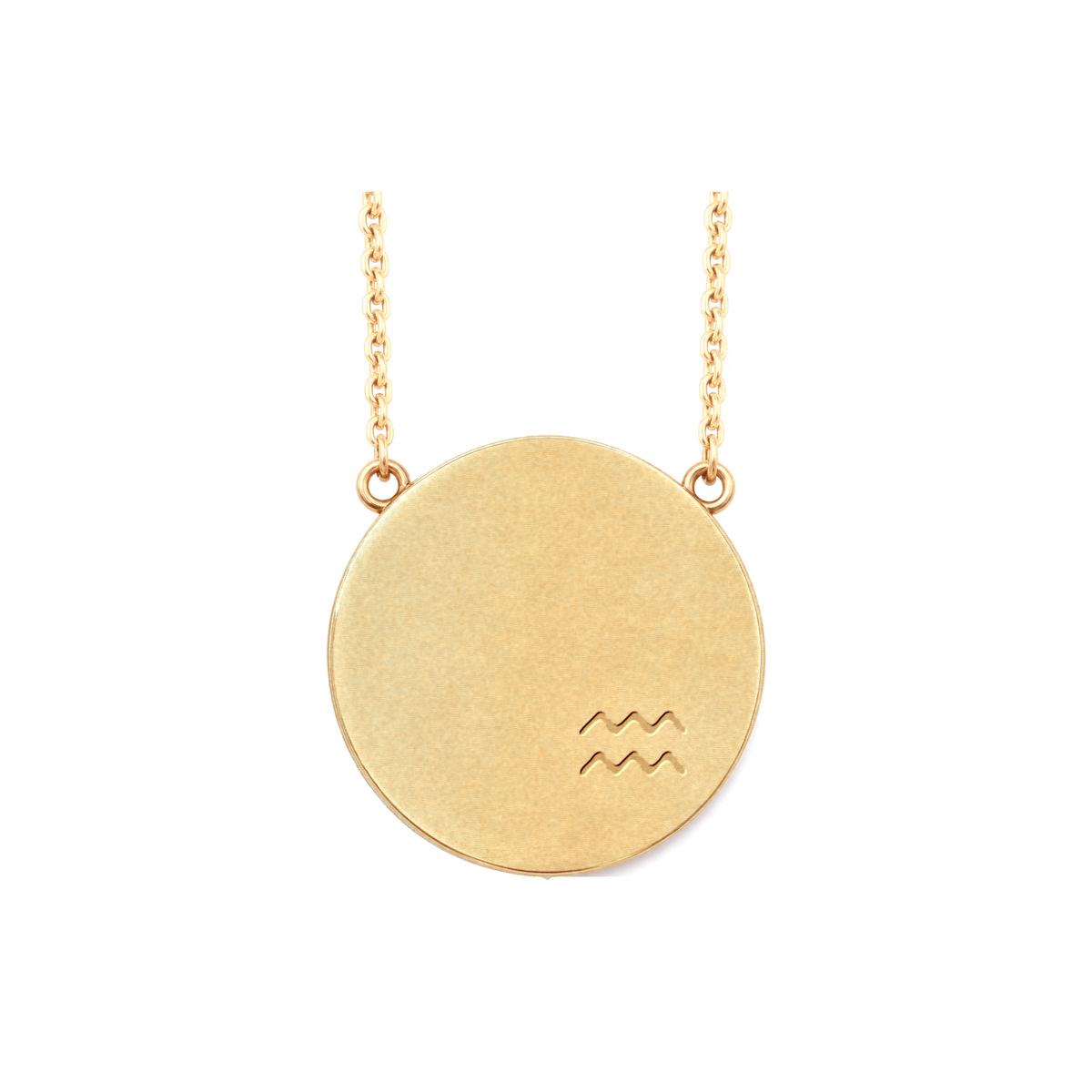 Aquarius Constellation Necklace, back: engraved with the Aquarius sign