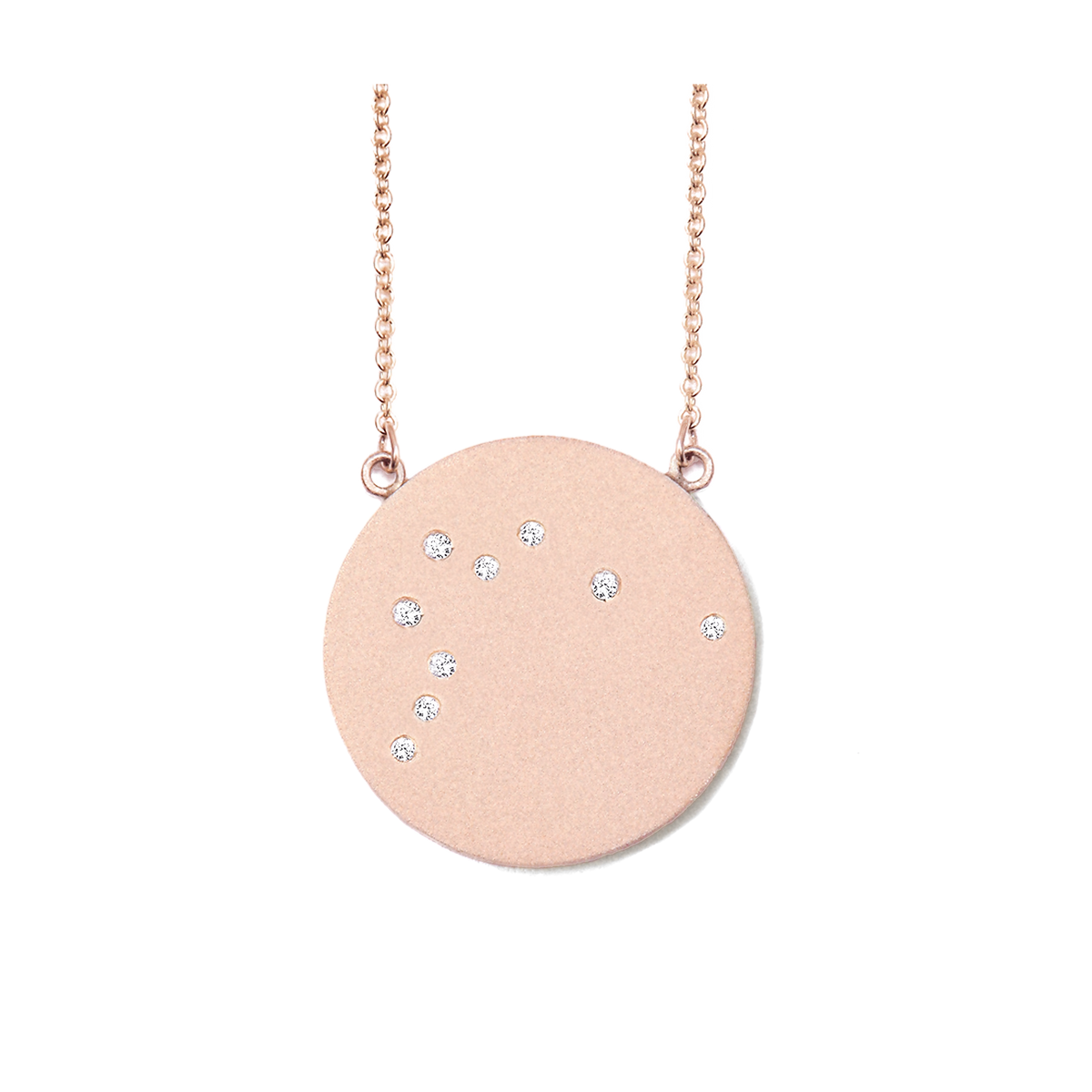 Aquarius Constellation Necklace in Rose Gold, satin finish