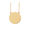 Aquarius Constellation Necklace in Yellow Gold, satin finish