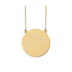 Aquarius Constellation Necklace in Yellow Gold, satin finish