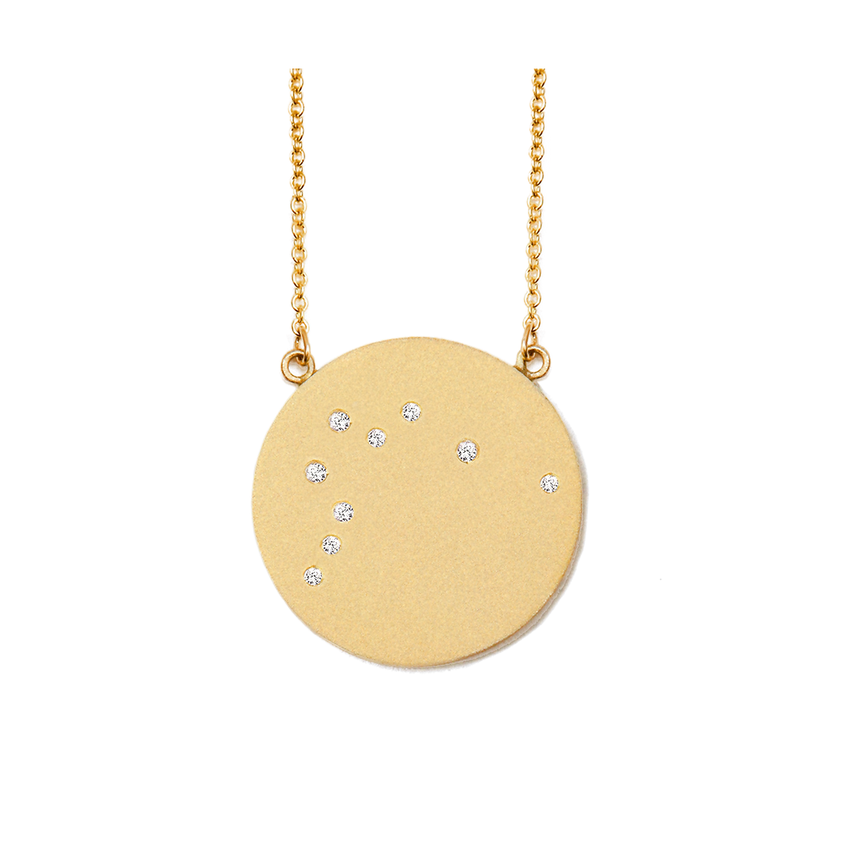 Aquarius Constellation Necklace in Yellow Gold, satin finish