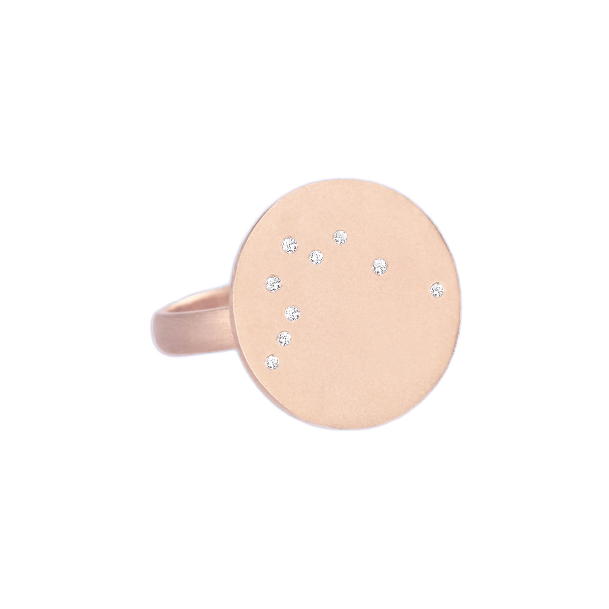 Aquarius Constellation Ring in Rose Gold, satin finish