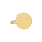 Aquarius Constellation Ring in Yellow Gold, satin finish