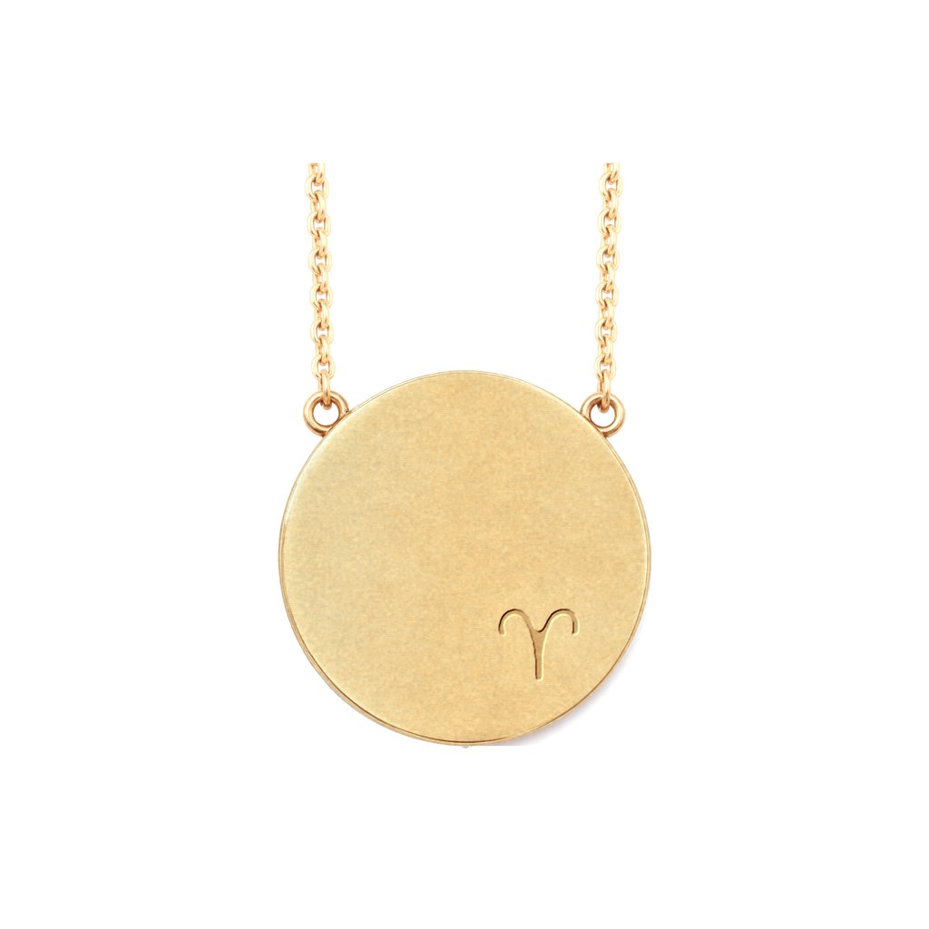 Aries Constellation Necklace, back: engraved with the Aries sign