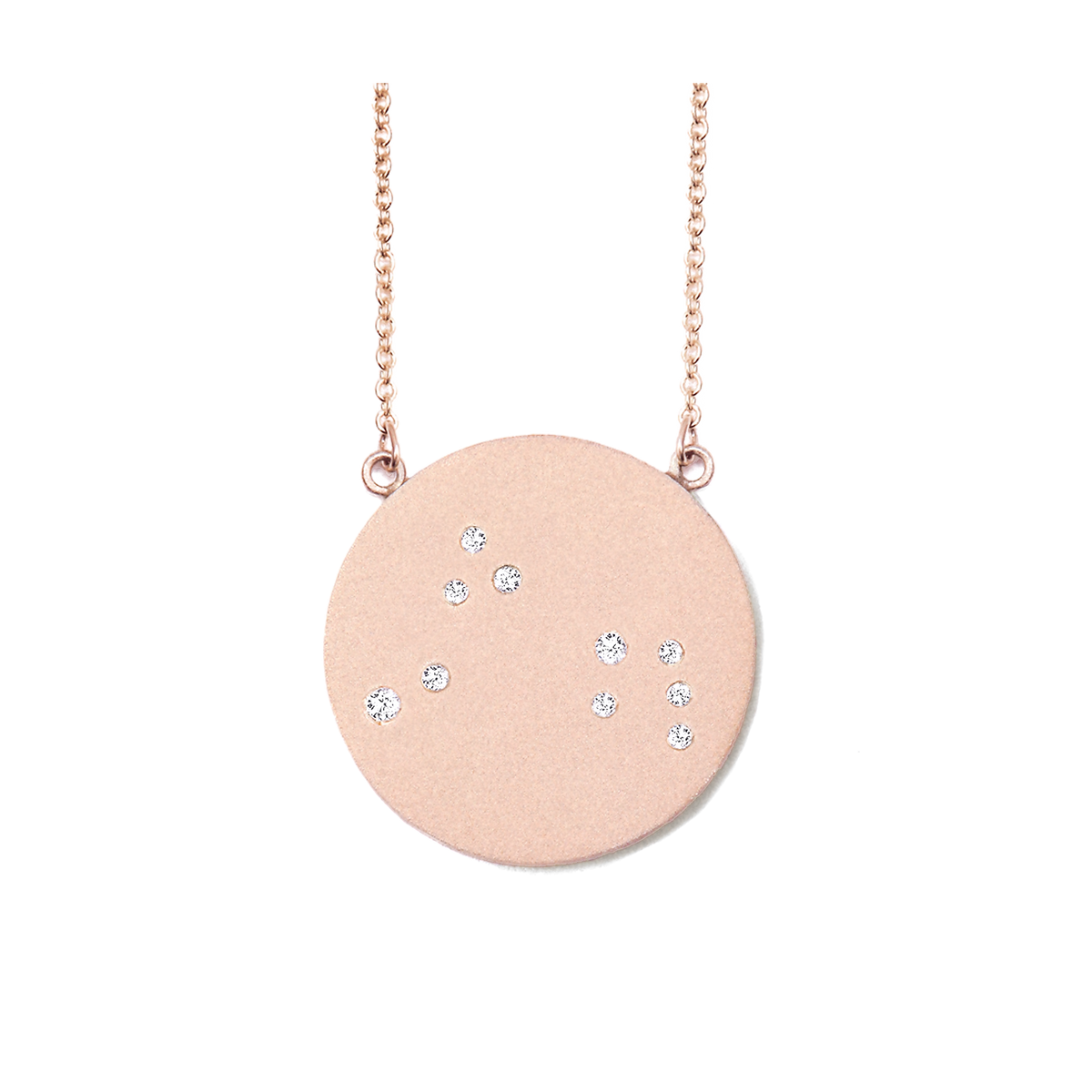 Aries Constellation Necklace in Rose Gold, satin finish