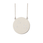 Aries Constellation Necklace in White Gold, satin finish