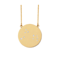 Aries Constellation Necklace in Yellow Gold, satin finish