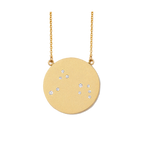 Aries Constellation Necklace in Yellow Gold, satin finish