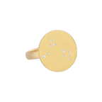 Aries Constellation Ring in Yellow Gold, satin finish