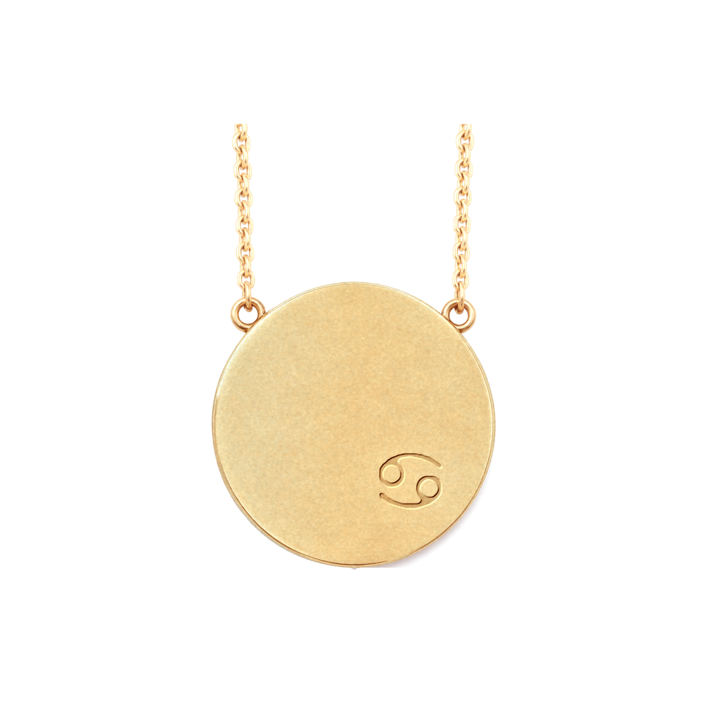 Cancer Constellation Necklace, back: engraved with the Cancer sign