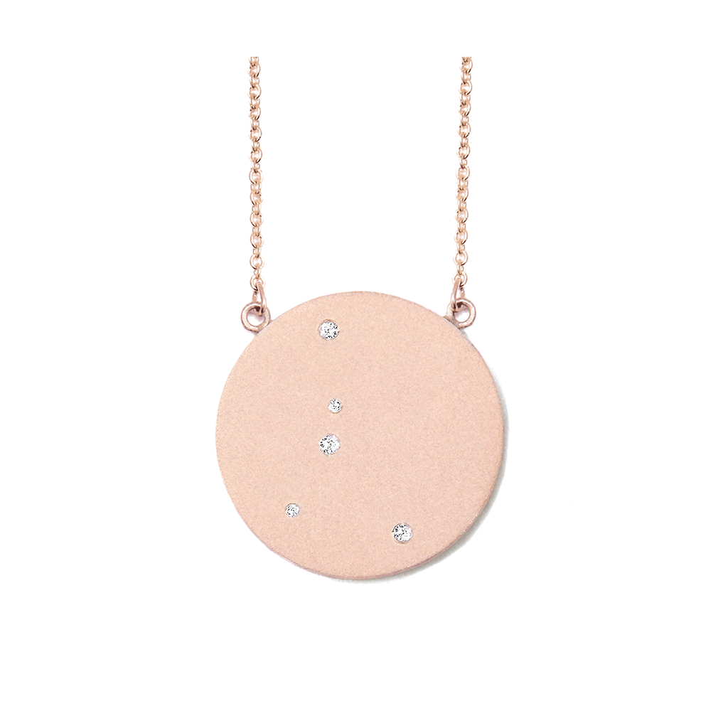 Cancer Constellation Necklace in Rose Gold, satin finish