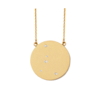 Cancer Constellation Necklace in Yellow Gold, satin finish