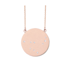 Capricorn Constellation Necklace in Rose Gold, satin finish