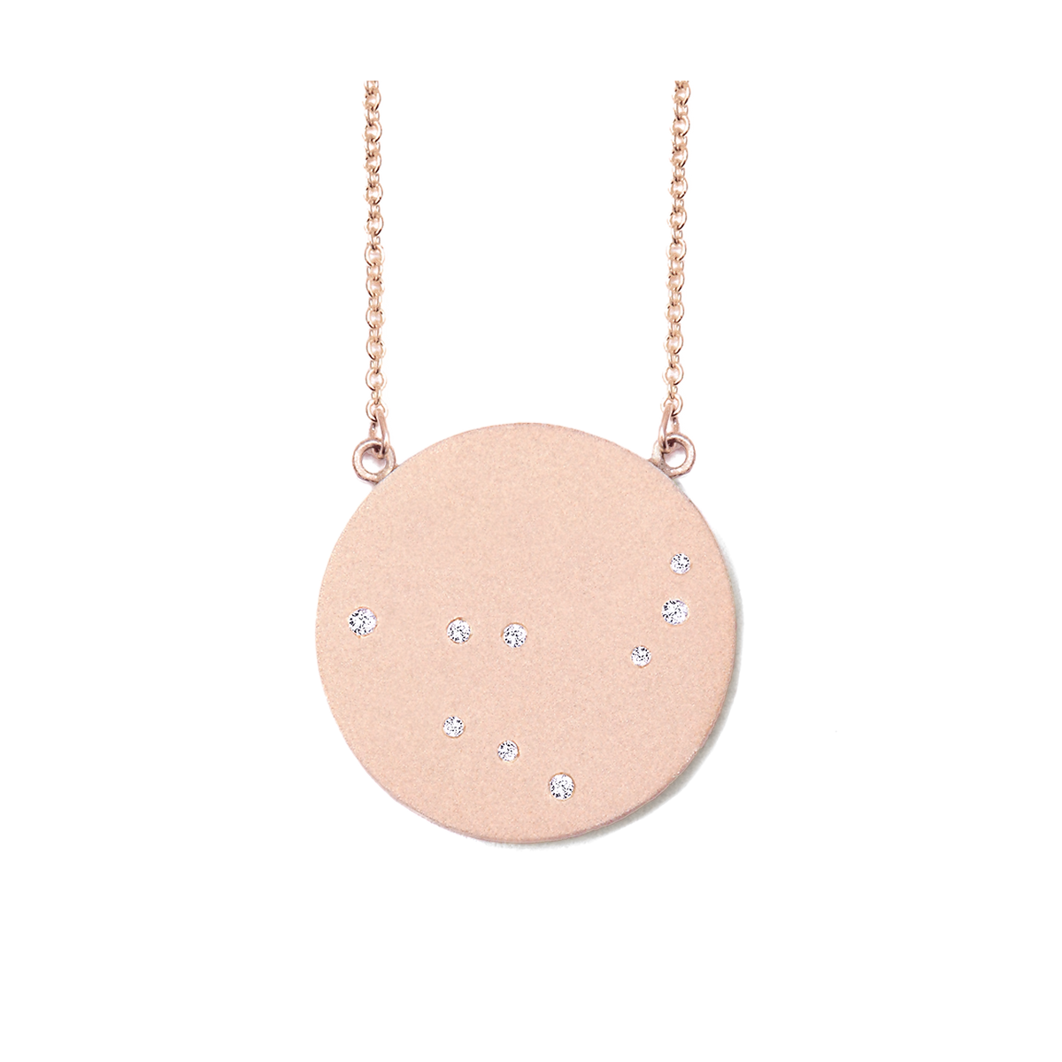 Capricorn Constellation Necklace in Rose Gold, satin finish