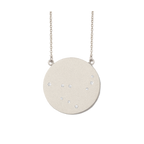Capricorn Constellation Necklace in White Gold, satin finish