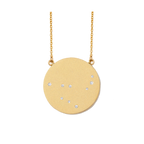 Capricorn Constellation Necklace in Yellow Gold, satin finish