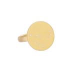 Capricorn Constellation Ring in Yellow Gold, satin finish