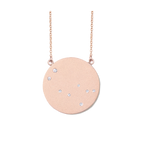Gemini Constellation Necklace in Rose Gold, satin finish