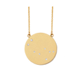 Gemini Constellation Necklace in Yellow Gold, satin finish