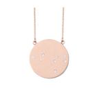 Leo Constellation Necklace in Rose Gold, satin finish