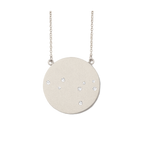 Leo Constellation Necklace in White Gold, satin finish