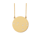 Leo Constellation Necklace in Yellow Gold, satin finish