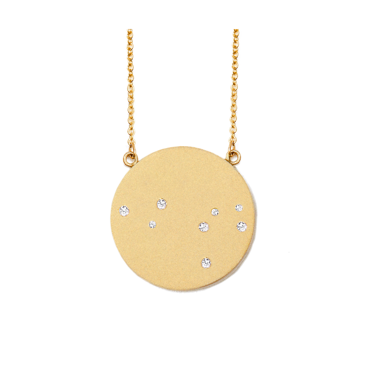 Leo Constellation Necklace in Yellow Gold, satin finish