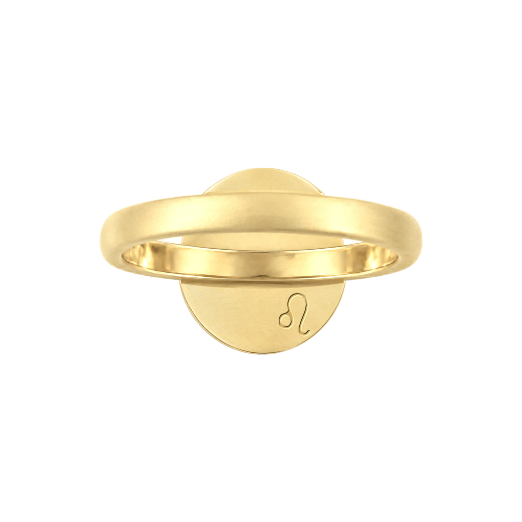 Leo Constellation Ring, back: engraved with the Leo sign